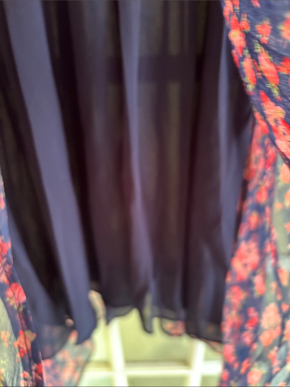 Navy Floral Long Sleeve Midi Dress - Pink Floral Print - Picture 6 of 6